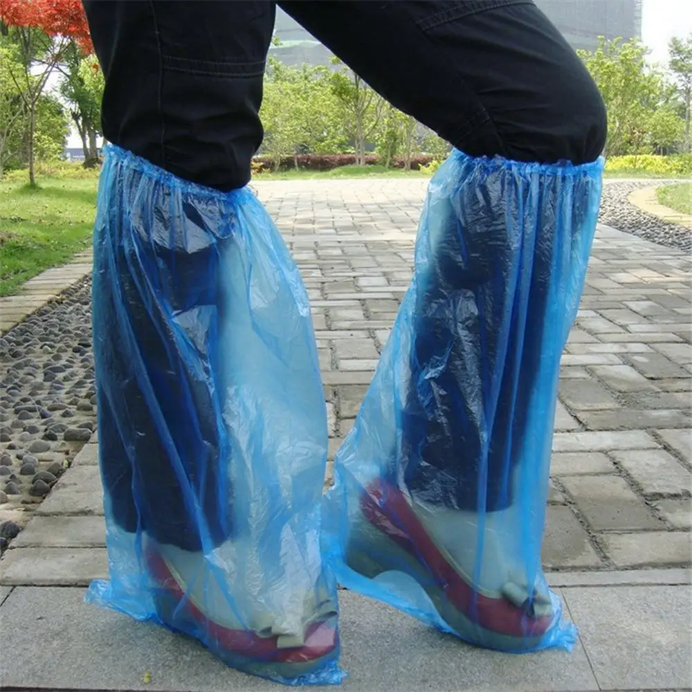 Jednorazové Obuvi Zahŕňa Modrý Dážď Topánky a Topánky Kryt Plastové Dlhé Obuvi Kryt Jasné, Vodotesný, Anti-Slip Overshoe