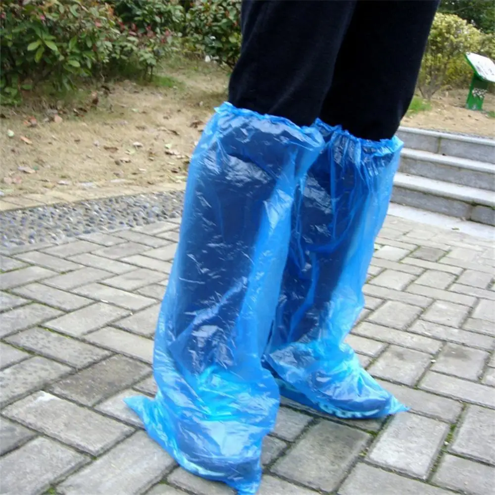 Jednorazové Obuvi Zahŕňa Modrý Dážď Topánky a Topánky Kryt Plastové Dlhé Obuvi Kryt Jasné, Vodotesný, Anti-Slip Overshoe