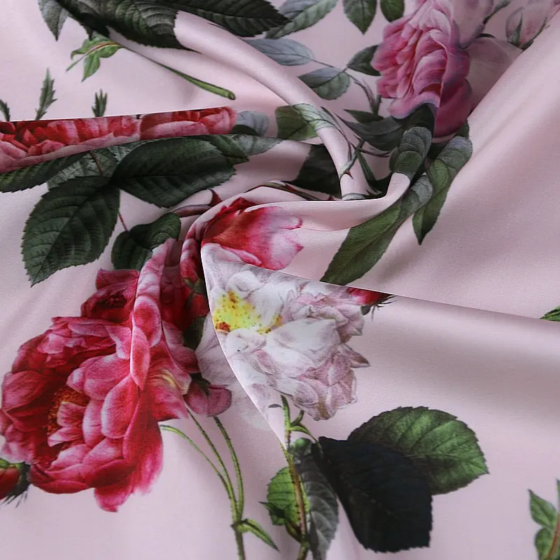 Nové jarné a letné tlač polyester imitácia hodvábu úsek saténové šaty textílie high-end ručný diy cheongsam oblečenie nohavice