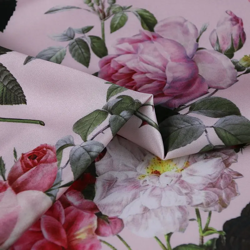 Nové jarné a letné tlač polyester imitácia hodvábu úsek saténové šaty textílie high-end ručný diy cheongsam oblečenie nohavice