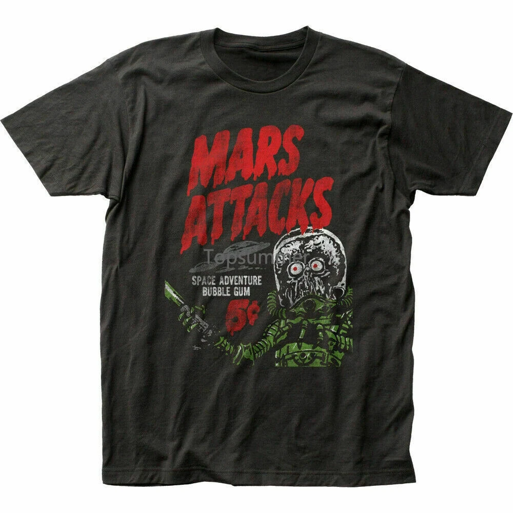 Mars Attacks Vesmírne Dobrodružstvo T Shirt Mens Licencovaný Film Ufo, Mimozemšťania Čaj Čierny