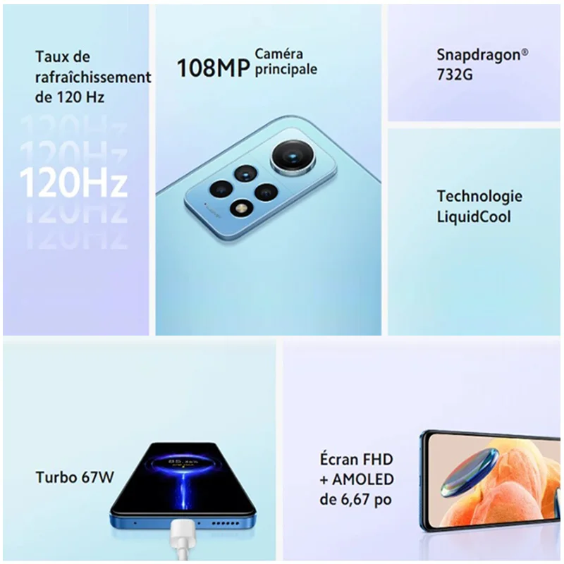 Xiao Redmi Poznámka 12 Pro 4G, NFC, Snapdragon®GG, octa-core procesor, 128 Ísť/Chodiť, 6.67 FHD + AMOLED DotDisplay, 120Hz, 108MP kamera, rýchle nabitie 67W, globálna verzia
